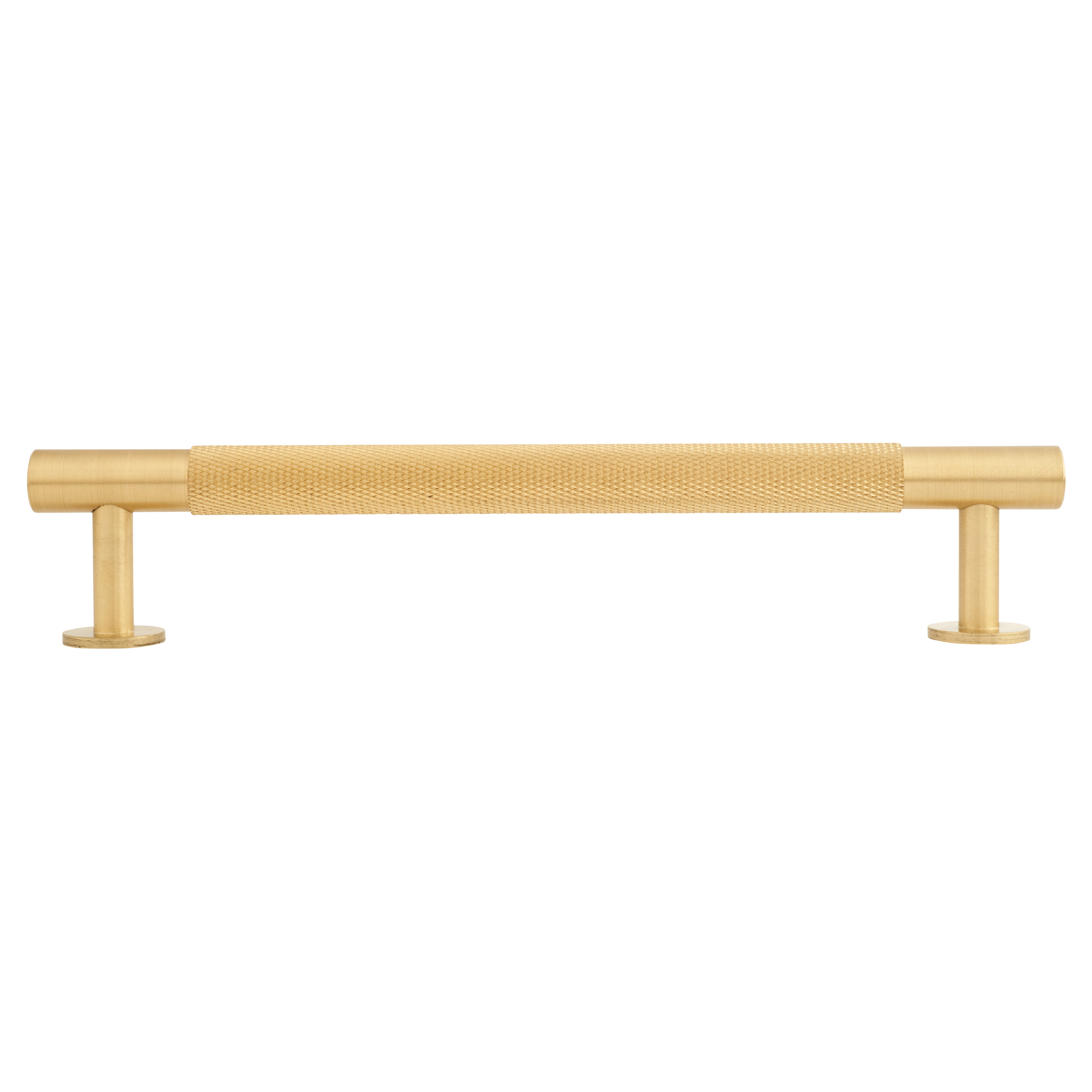 13mm Knurled T-Bar Cabinet Pull Handle - 160mm Centres - Satin Brass - view 2