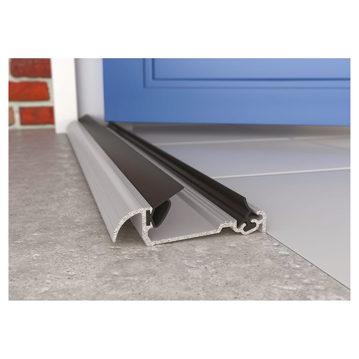 Low Height Macclex Threshold - 914mm Length - Inward Opening Doors - Mill Aluminium - view 2
