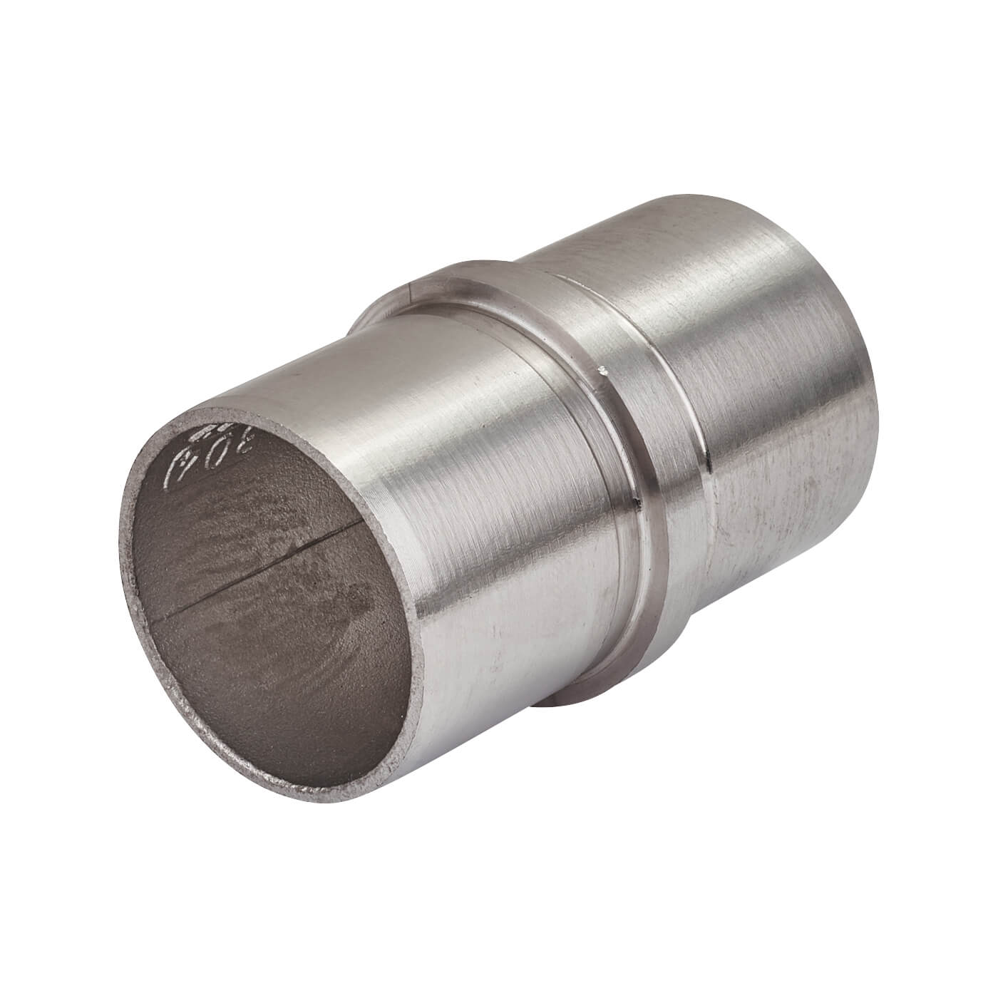 Straight Handrail Tube Connector - 316 Brushed Satin Stainless Steel - view 2