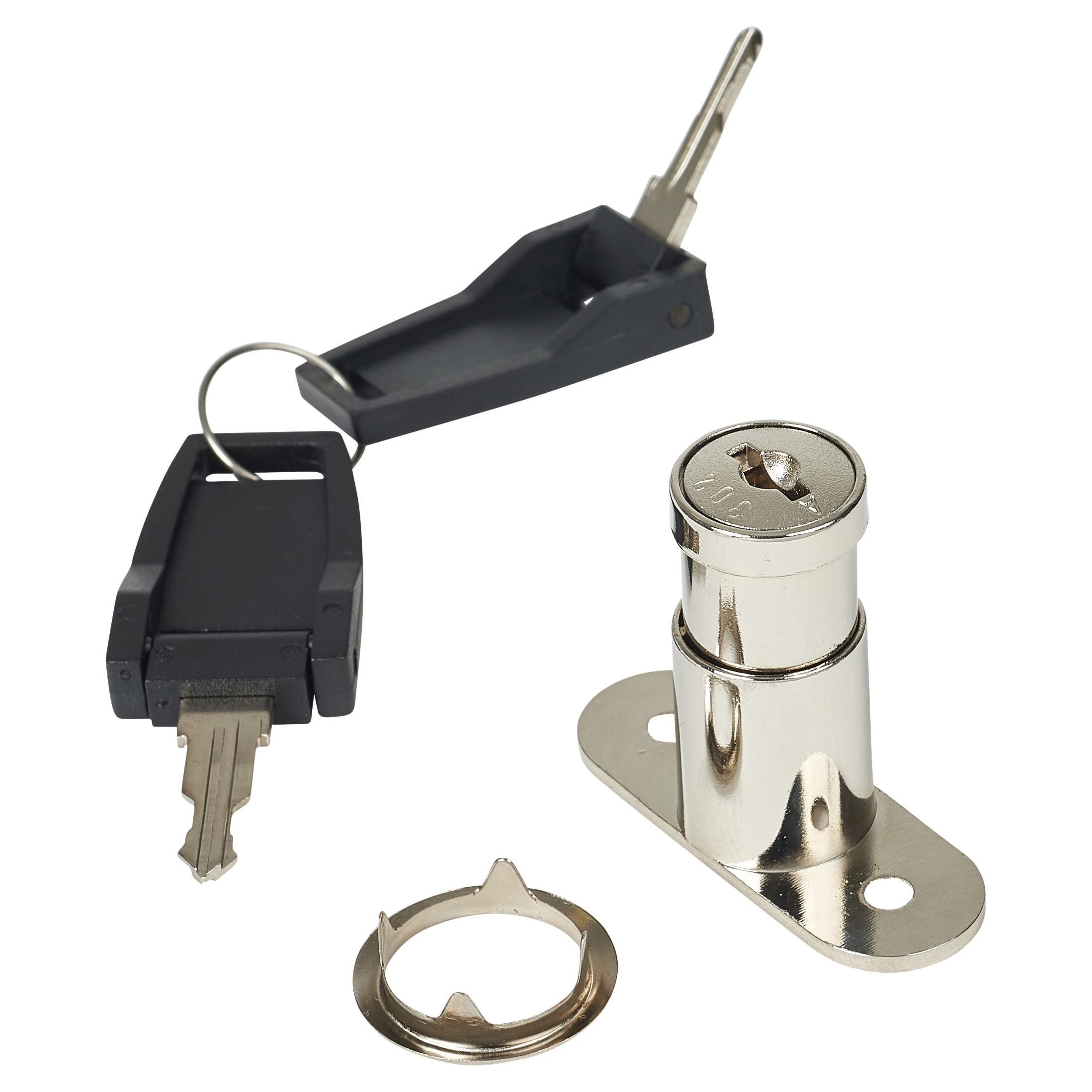 Cabinet Push Lock - 18 x 22mm - Keyed Alike - Differ 2 - Nickel Plated - view 2