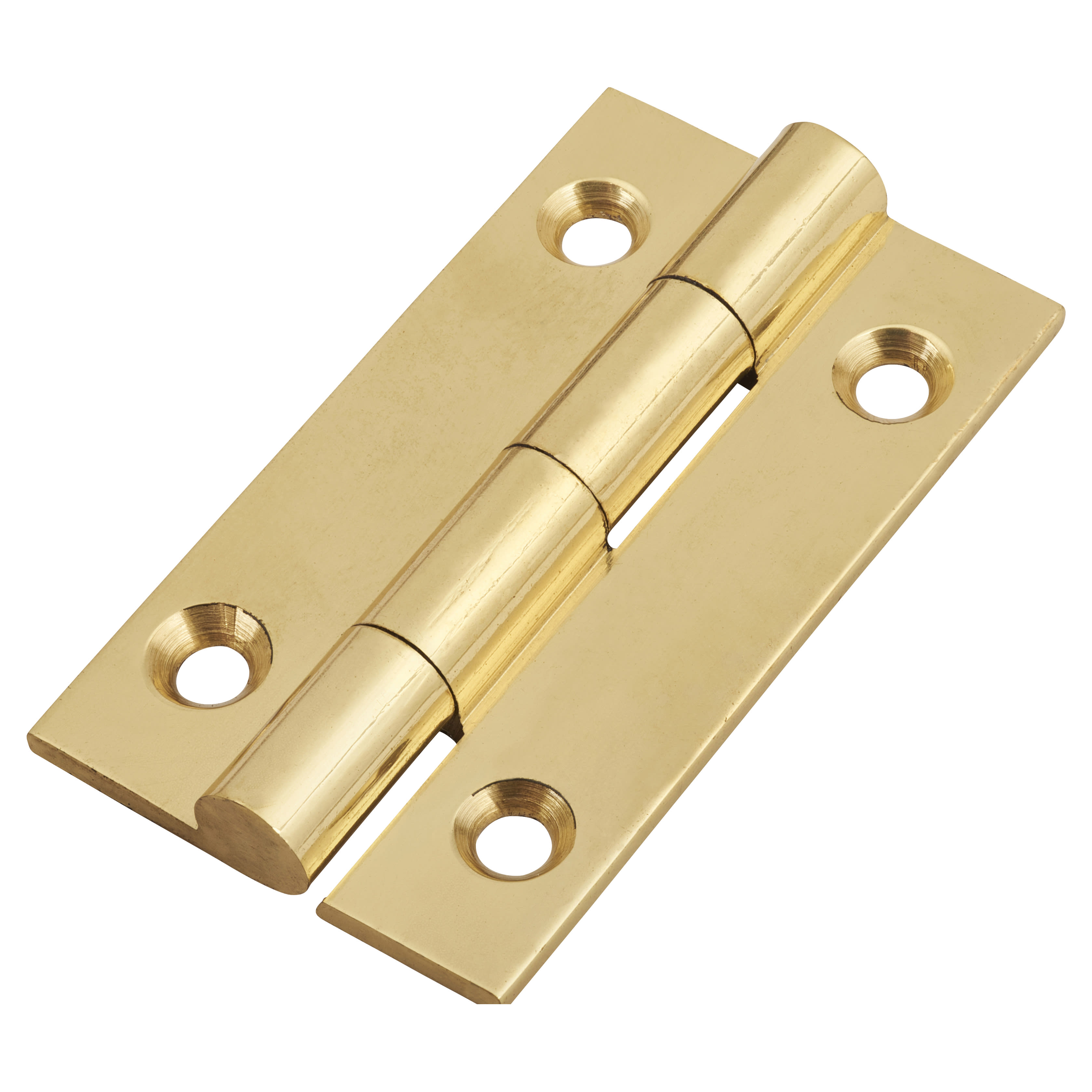 Solid Drawn Butt Cabinet Hinge - 38 x 22 x 1.45mm - Polished Brass - Pair - view 2