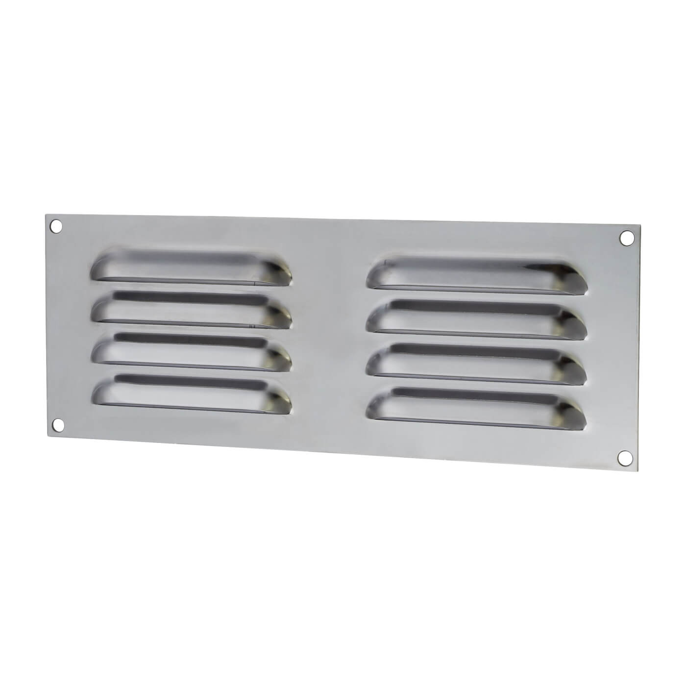 Hooded Louvre Vent - 242 x 89mm - 3973mm² Free Air Flow - Polished Stainless Steel - view 2