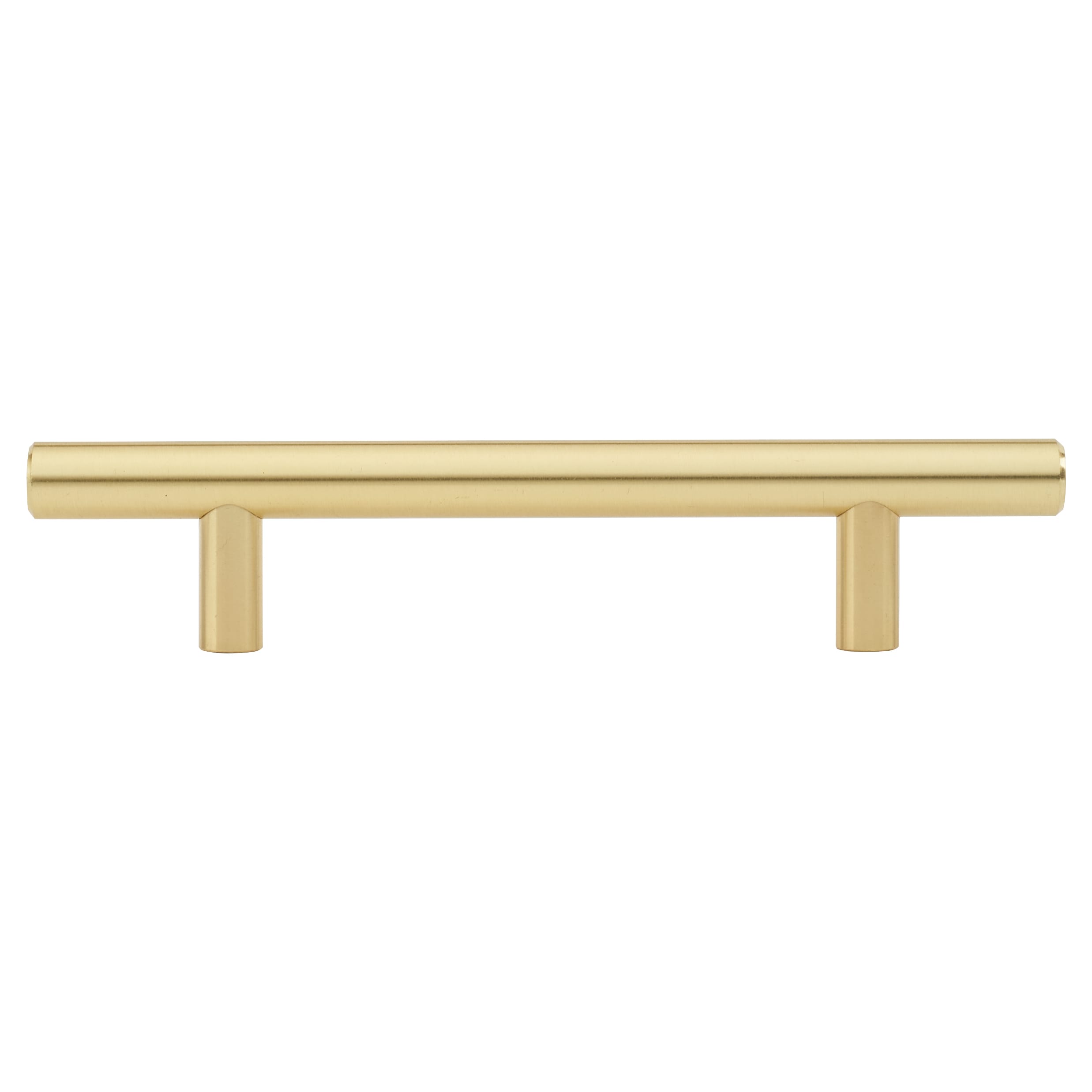 12mm T-Bar Cabinet Pull Handle - 96mm Centres - Satin Brass - view 2