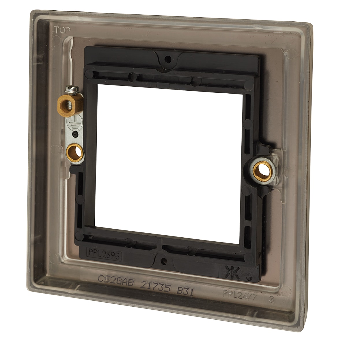 1 Gang 2 Module Euro Faceplate - Antique Brass - view 2