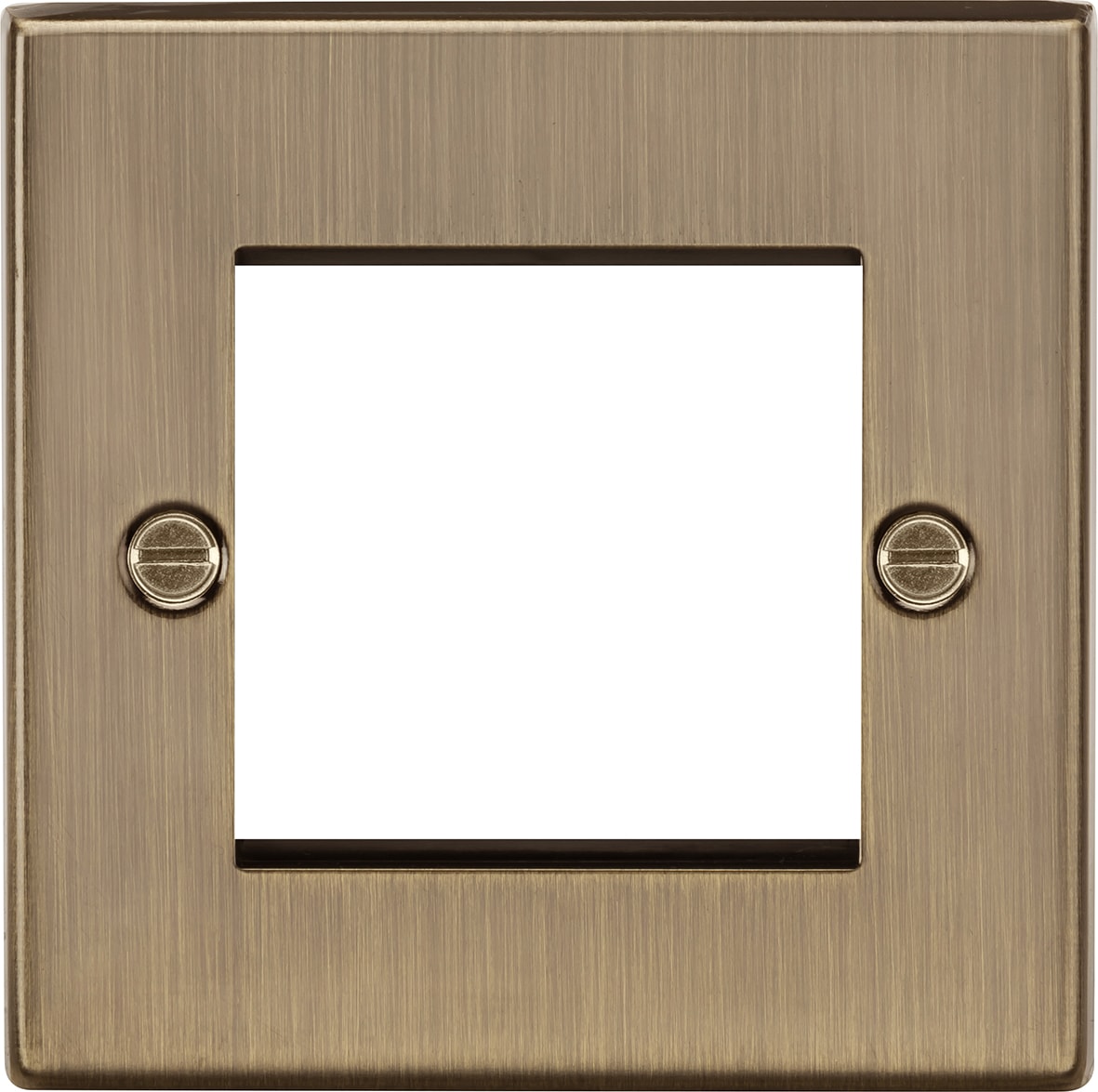 1 Gang 2 Module Euro Faceplate - Antique Brass - view 3