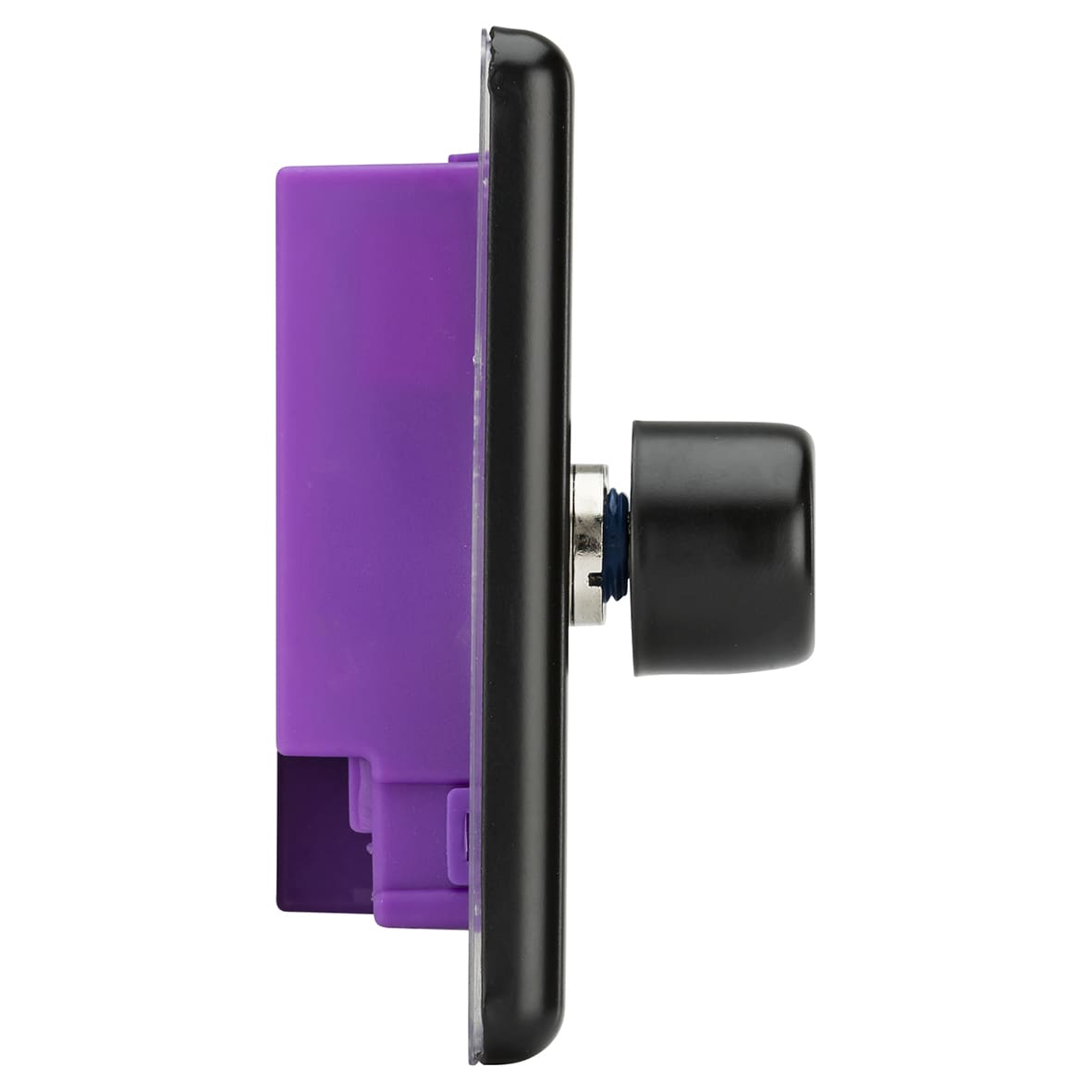 5-150W 2 Gang 2 Way Push On/Off Rotary Rounded Intelligent LED Dimmer - Matt Black - view 3