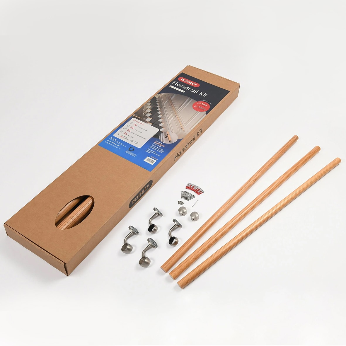 5mm Heavy Duty Bolt Through Tubular Bathroom Deadbolt - 102mm Case - 82mm Backset - Square - Sat Brass - view 2