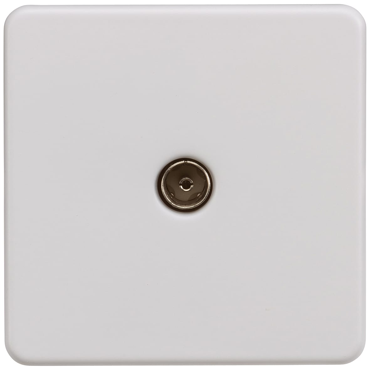 1 Gang Screwless Flat Plate Non Isolated TV Outlet - Matt White - view 3