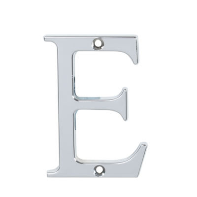 76mm Screw Fix Door Letter - E - Bright Chrome - view 2