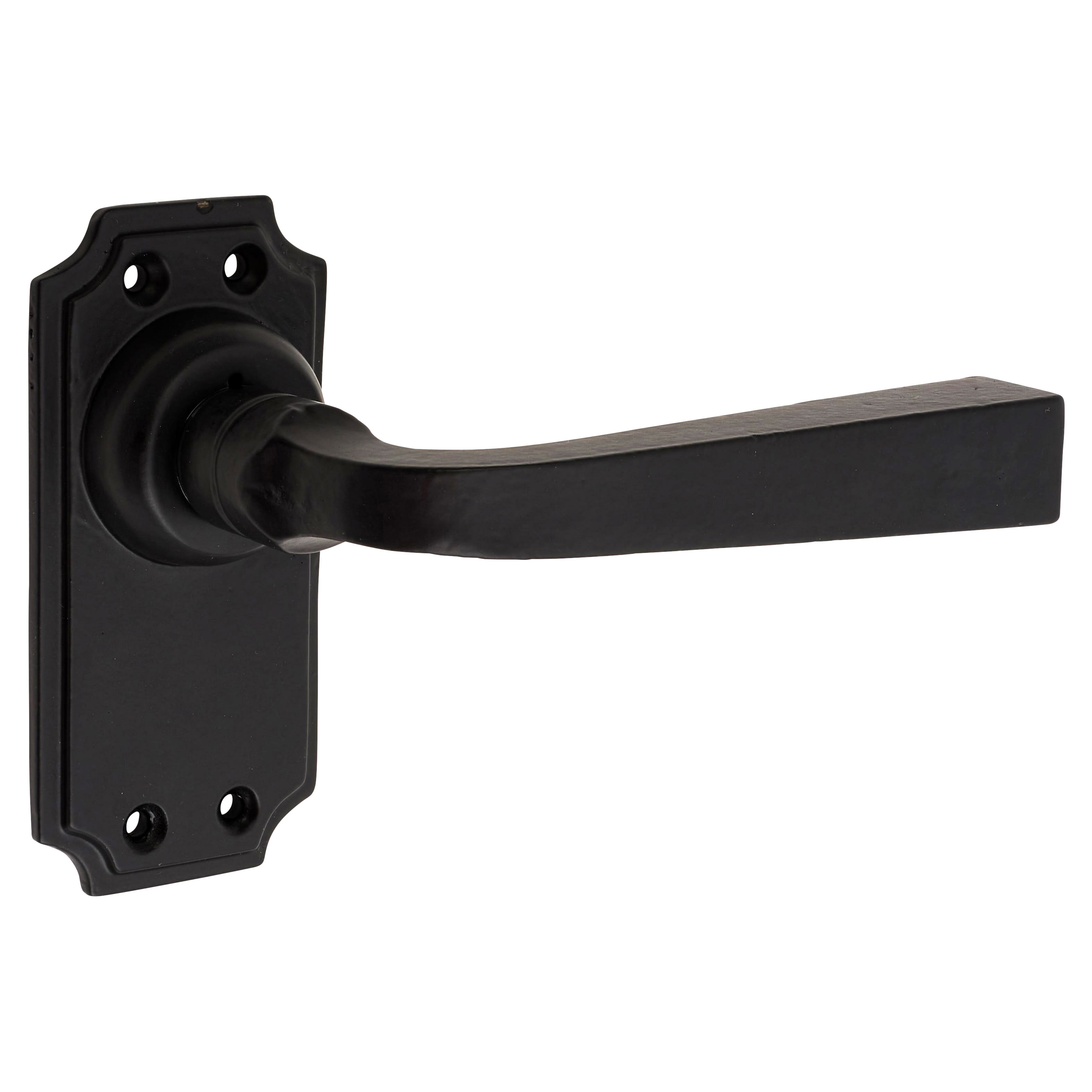 Smooth Black Latch Door - Short Plate - York Range - 102 x 48mm - view 2