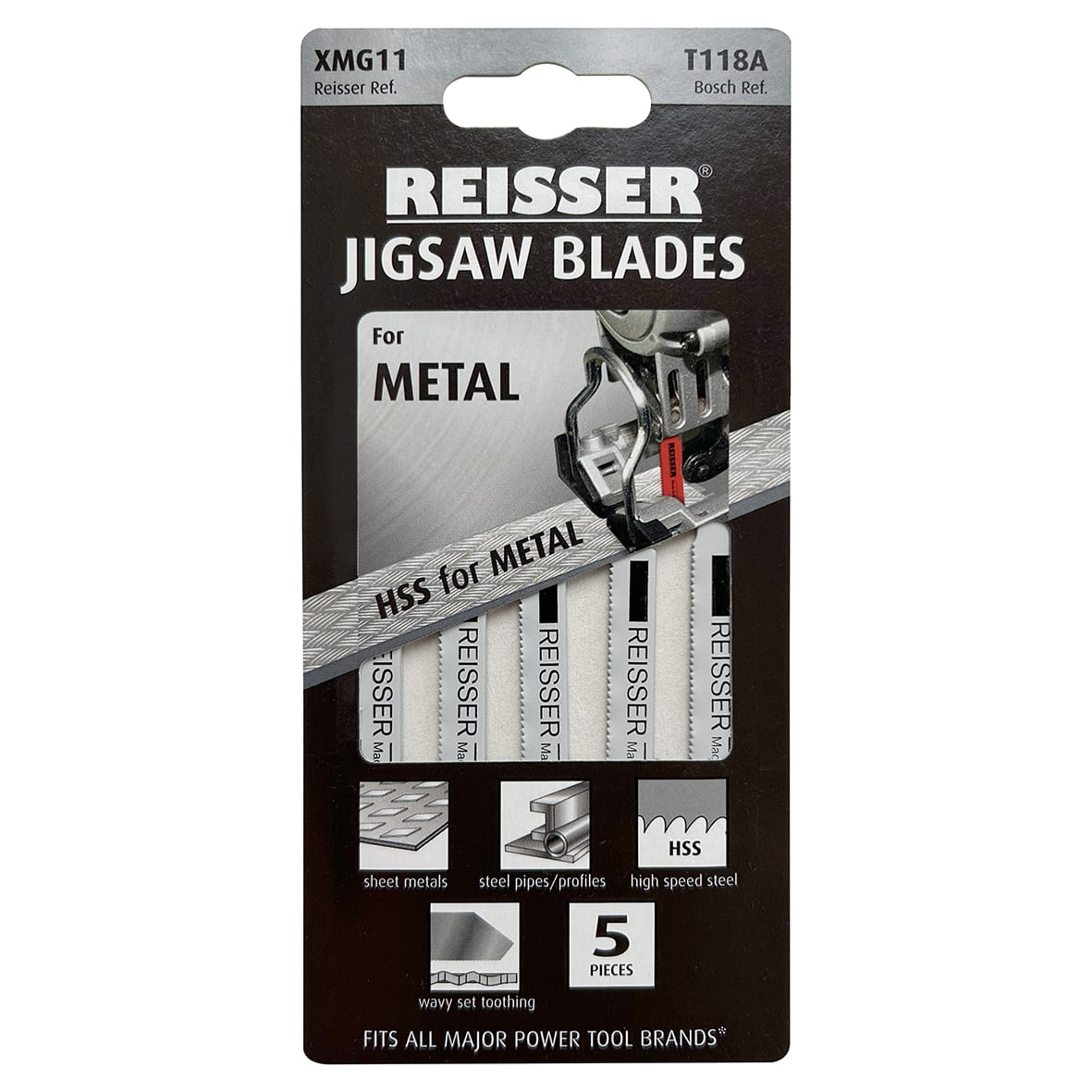 T118A Jigsaw Blade for Metal - 76.5 x 7.8 x 1mm - 21 TPI - Pack of 5 - view 2