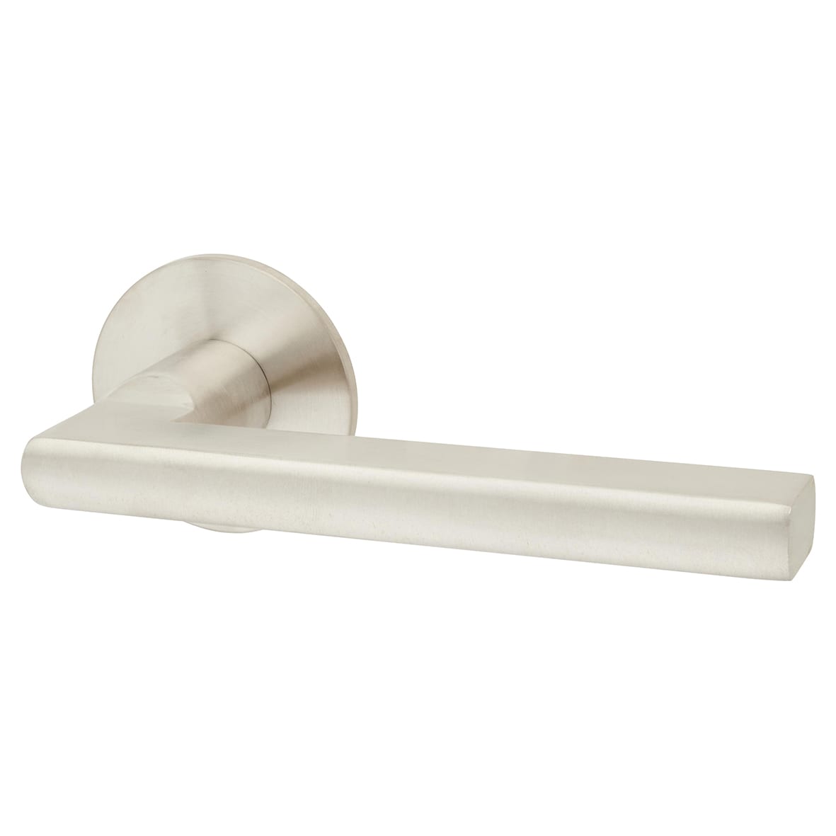Satin Stainless Steel Door Handles on Round Slim Rose - Schema Rita Range - view 2