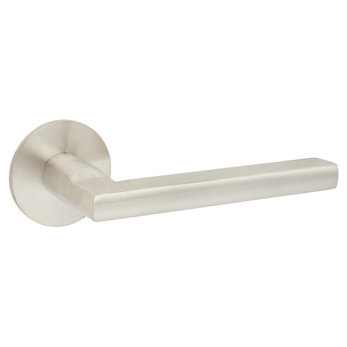 Satin Stainless Steel Door Handles on Round Slim Rose - Schema Rita Range - view 3