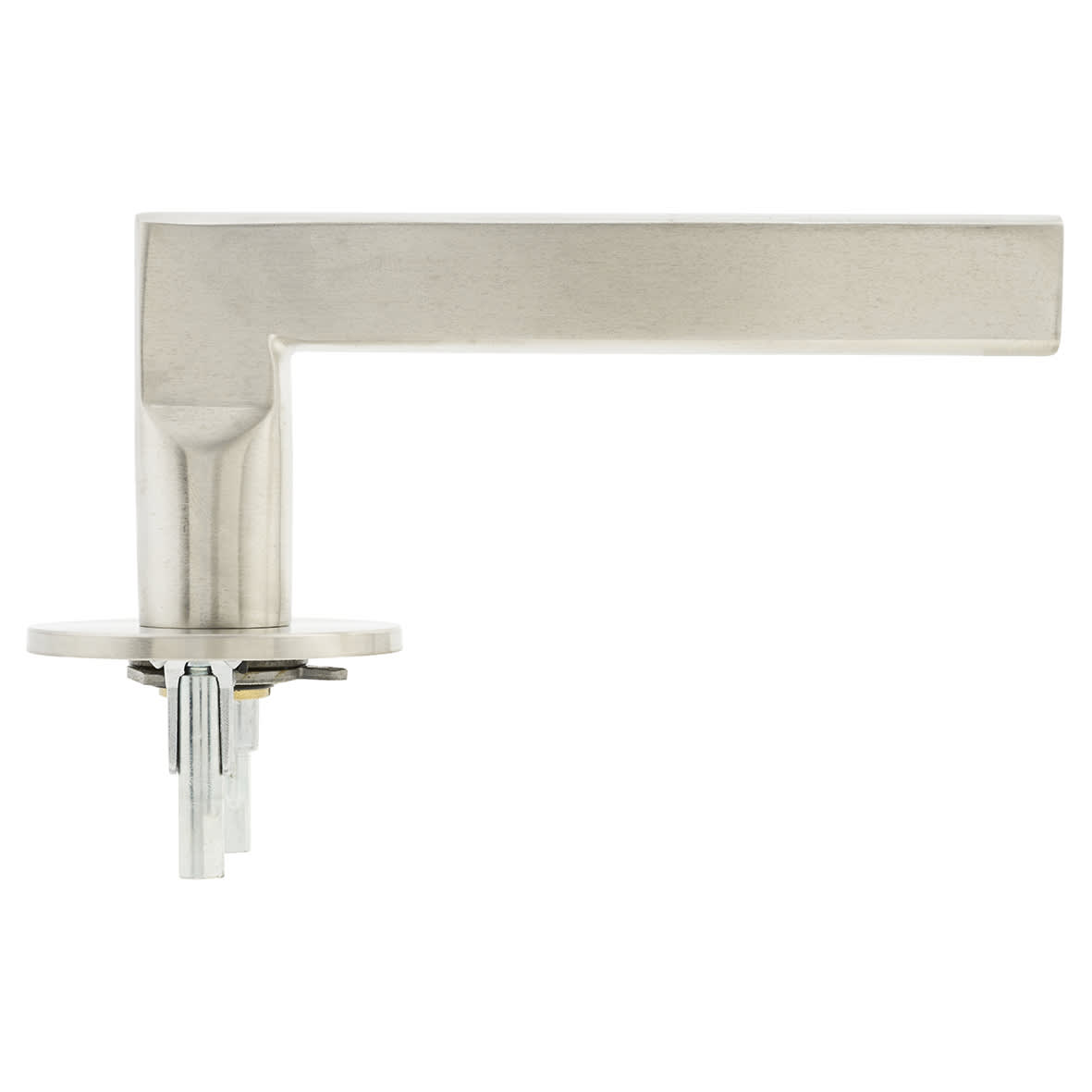 Satin Stainless Steel Door Handles on Round Slim Rose - Schema Rita Range - view 5