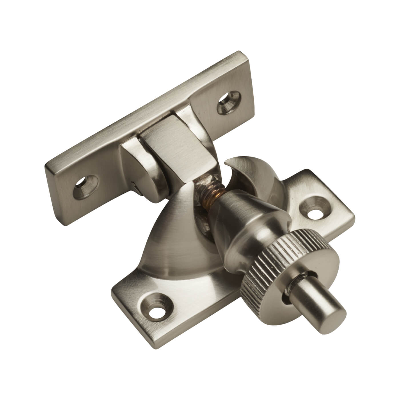 Brighton Screw Pattern Sash Window Fastener - 58 x 22mm - Satin Nickel - view 2