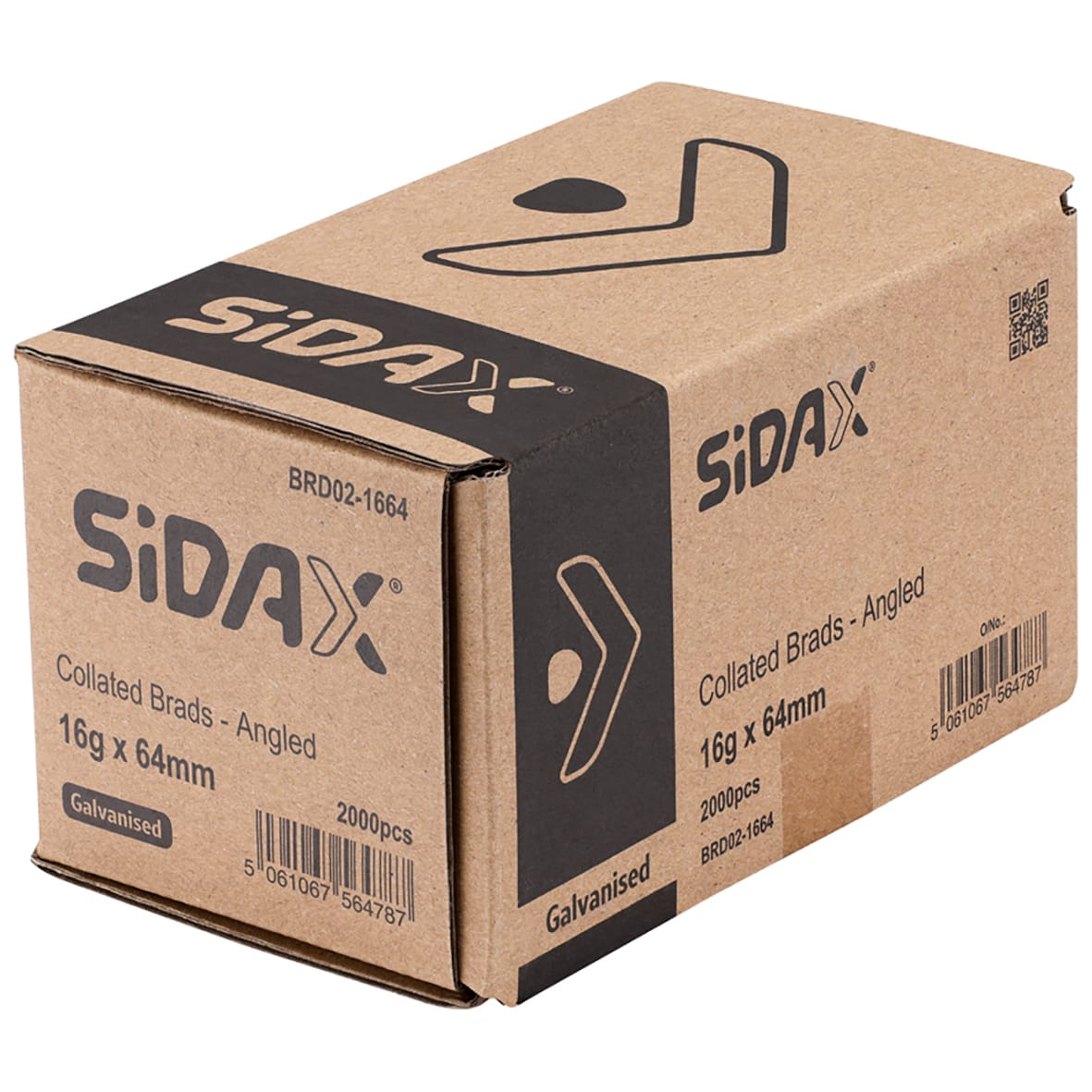 Second Fix Brad Nail - 20° Angled - 16 Gauge x 64mm - Galvanised - Pack of 2000 - view 2