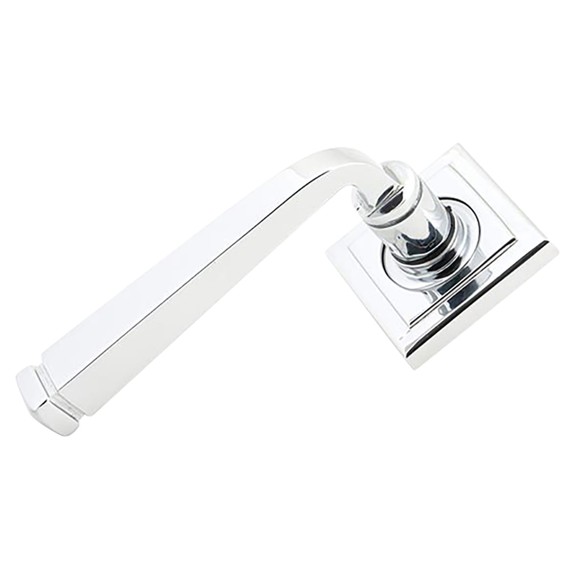 Polished Chrome Door Handles on Square Rose - Avon Range - view 2