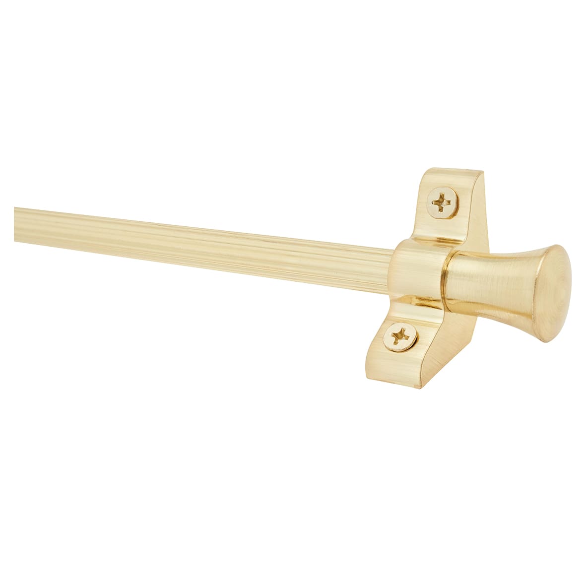 Lines Stair Rod with Fluted Finials - 900mm Length - Satin Brass - view 2