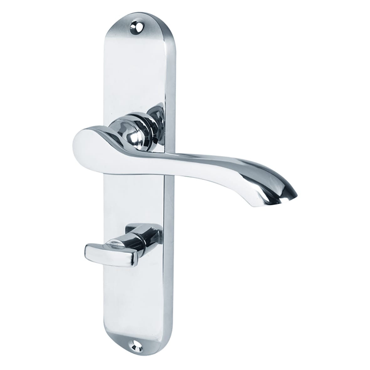 Polished Chrome Scroll Bathroom Lock Door Handles Pack - Ancona Range - view 2