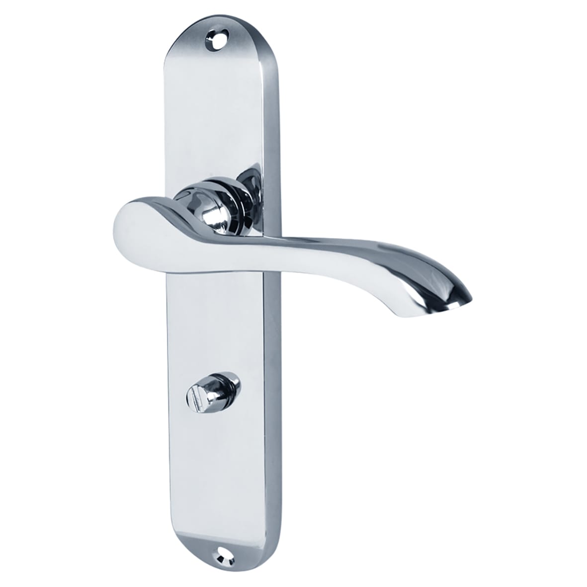 Polished Chrome Scroll Bathroom Lock Door Handles Pack - Ancona Range - view 3
