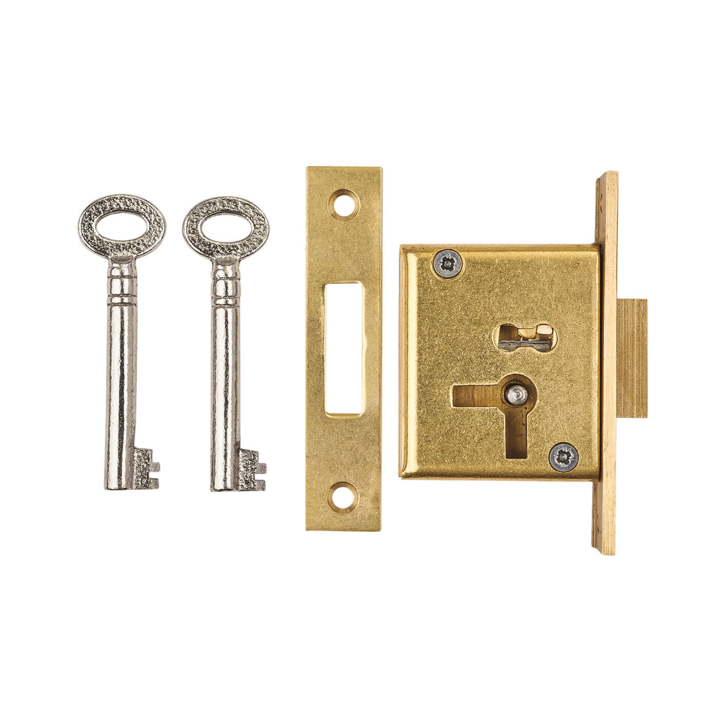 Cabinet Mortice Deadlock - 63 x 32mm - Right Hand - Polished Brass - view 2