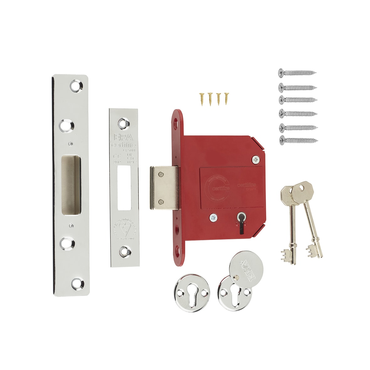 Fortress:2007 5 Lever Deadlock - 79mm Case - 56mm Backset - Polished Chrome - view 3