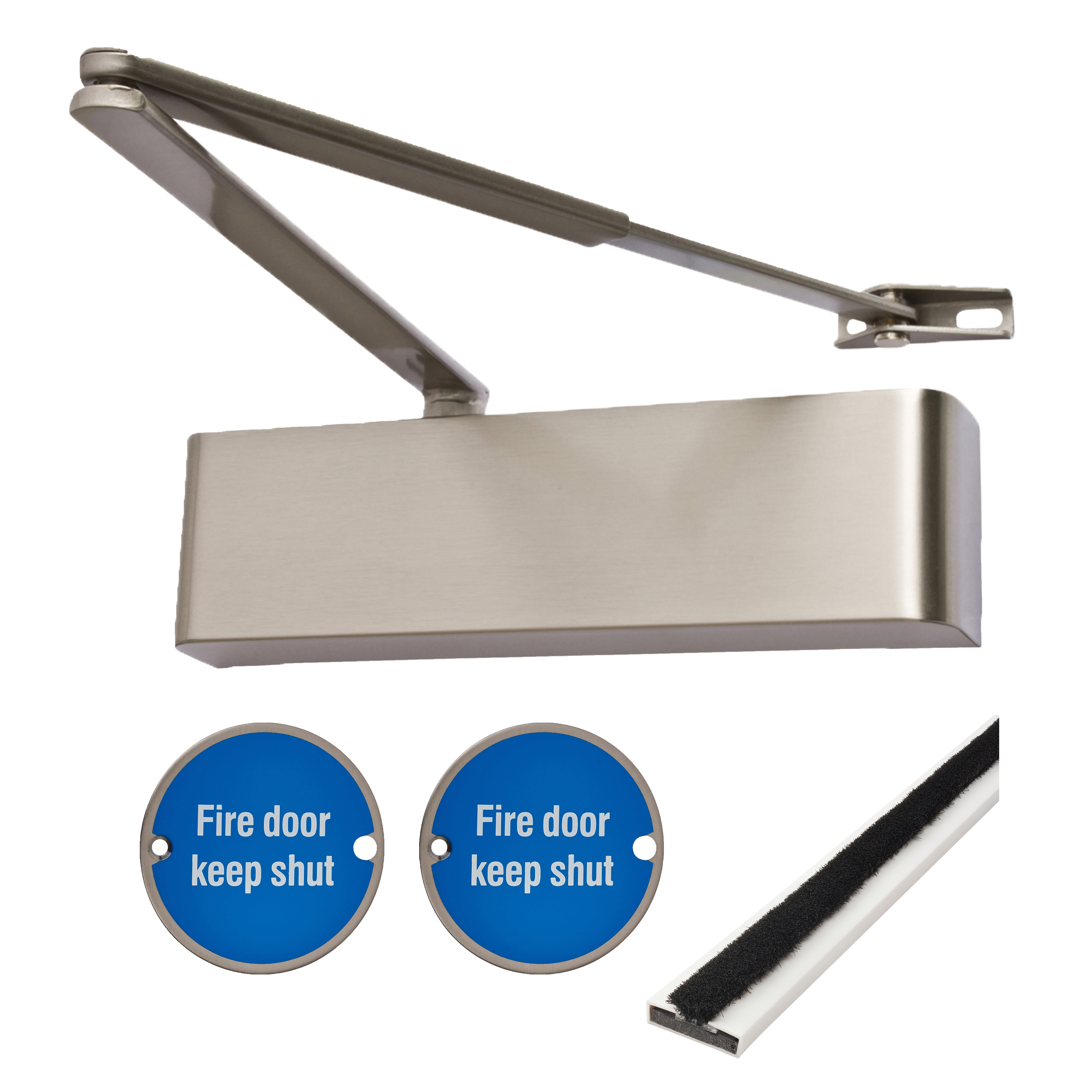 Heavy Duty Latch Door Handle on Rose Fire Door Kit - Power Size 2-5 - Stainless Steel - view 5