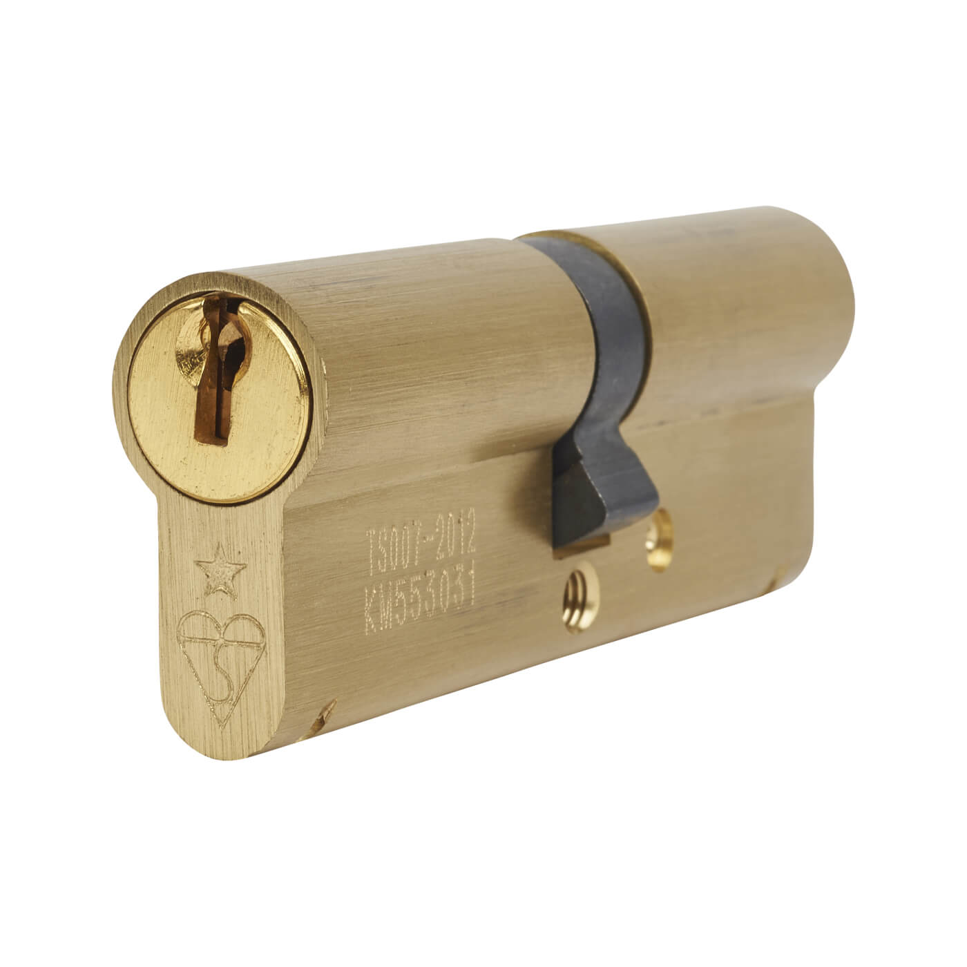 1 Star 6 Pin Kitemarked 90mm Euro Double Cylinder - 45 + 45mm - Polished Brass - Keyed to Differ - view 2
