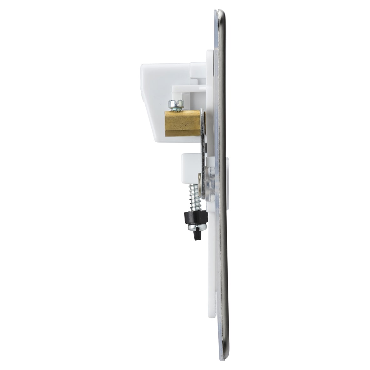 20A Flat Plate Flex Outlet Plate - Brushed Chrome - view 2