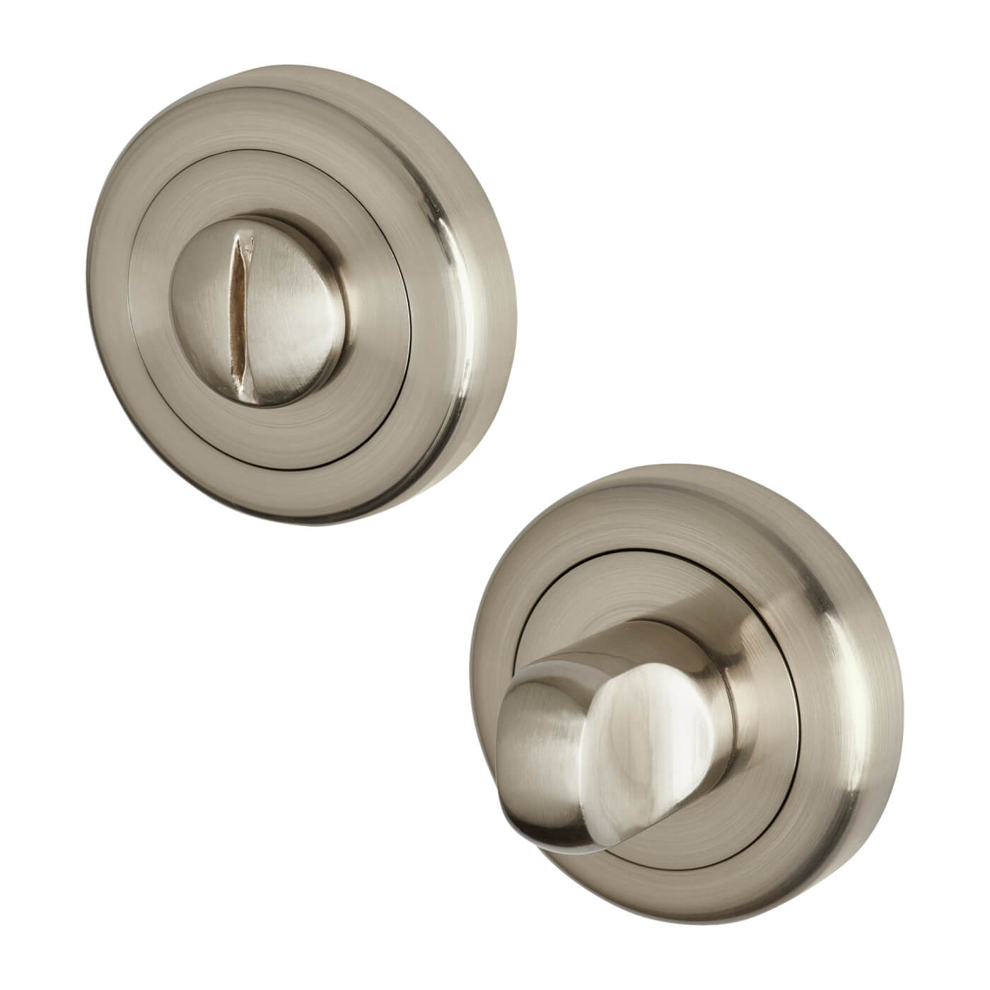 Bathroom Turn & Release - 50mm Diameter - Satin Nickel - view 2
