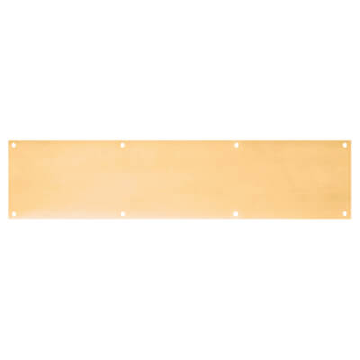 Solid Brass Kick Plate - 800 x 200 x 1.2mm - 8 Screw Holes - Polished - view 2