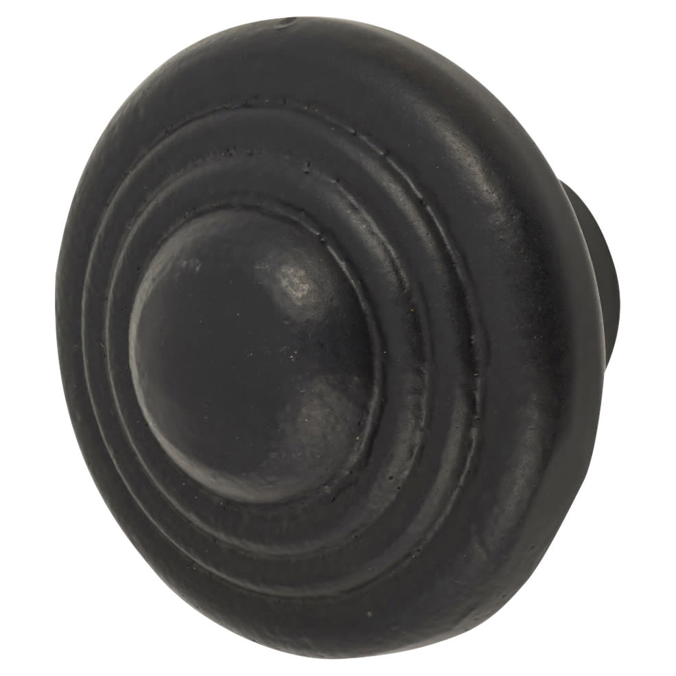 Ring Round Cabinet Knob - 38mm Diameter - Black Iron - view 2