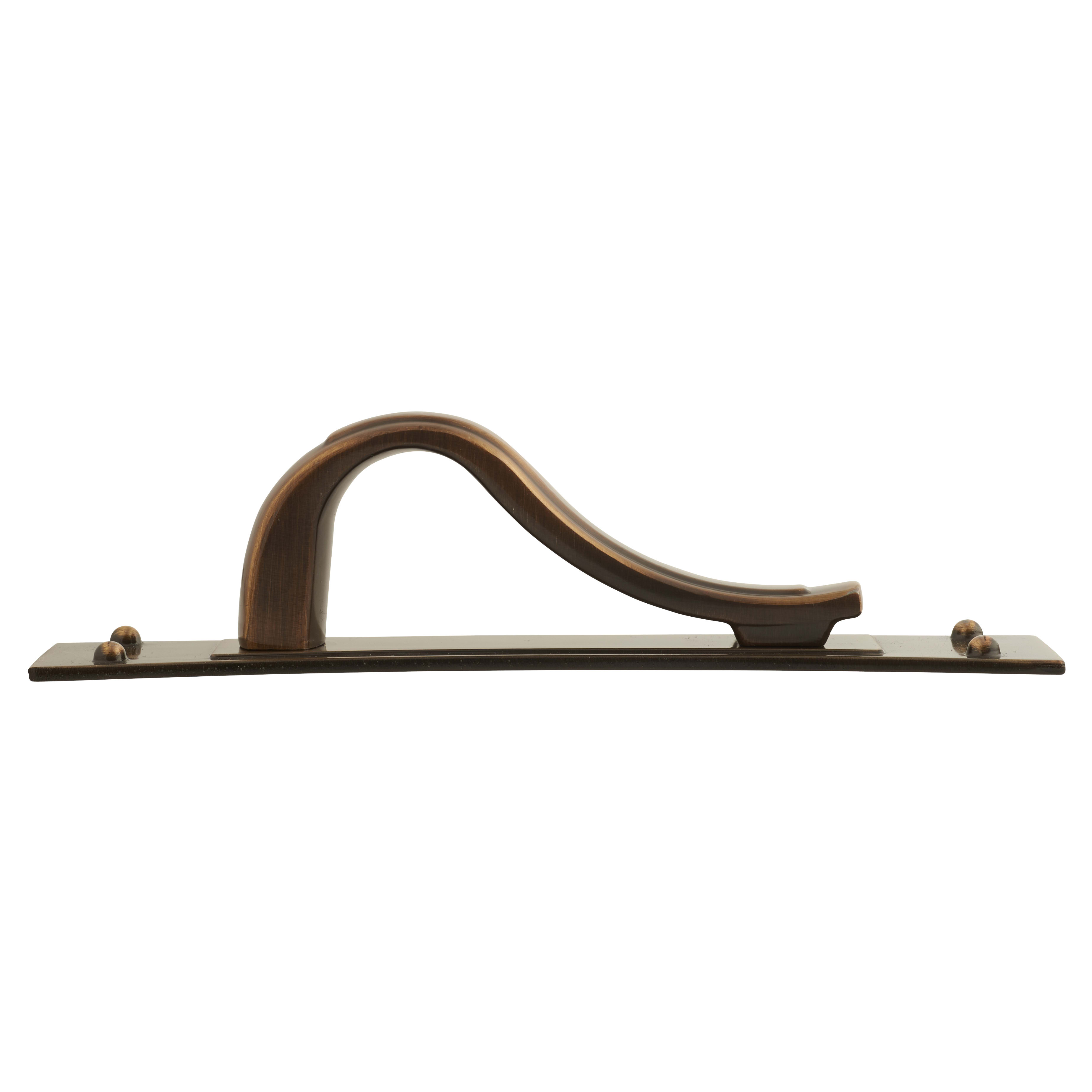 Titan Georgian Latch Cabinet Pull Handle on Backplate - 64mm Centres - Antique Brass - view 3