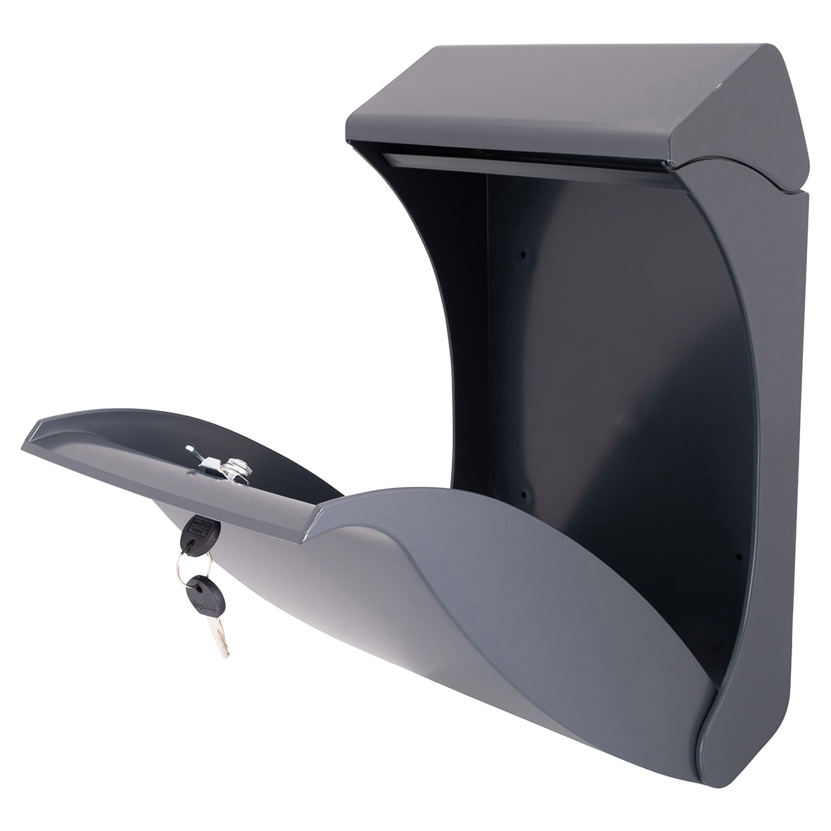 Swing Plastic Postbox - 419 x 271 x 129mm - Anthracite Grey - view 4