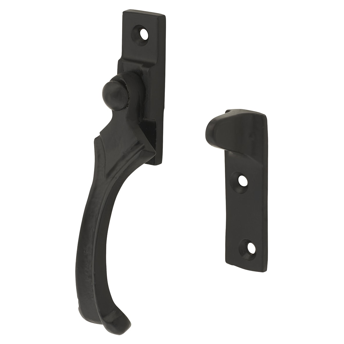 Victorian Cast Iron Wedge Casement Window Fastener - Reversible - Malleable Black Iron - view 2