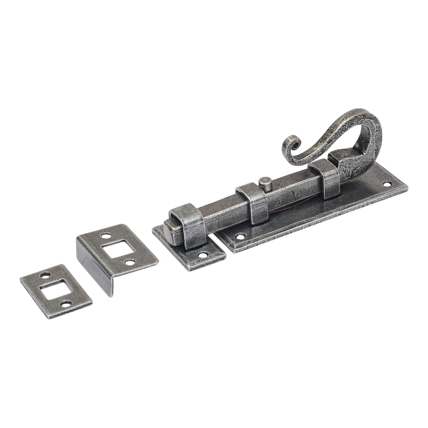 Pewter Straight Barrel Bolt - Shepherds Crook Range - 90 x 37mm - view 3