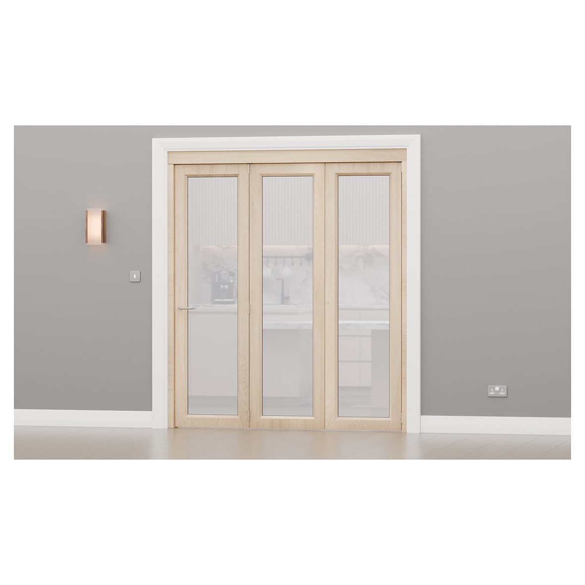 Interfold 35F Bi-Folding Door Kit - 2500mm Track - 3 Door - Satin Stainless Steel - view 2