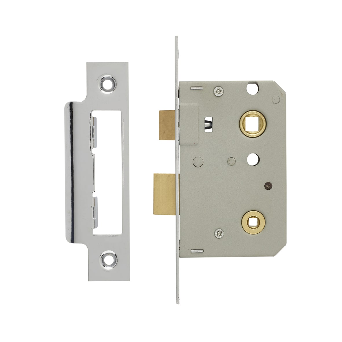 Bathroom Lock - 64mm Case - 44mm Backset - Polished Chrome - view 3