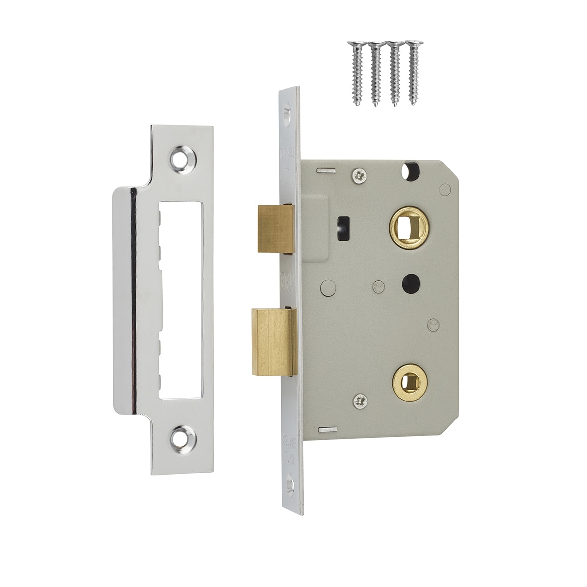 Bathroom Lock - 64mm Case - 44mm Backset - Polished Chrome - view 4