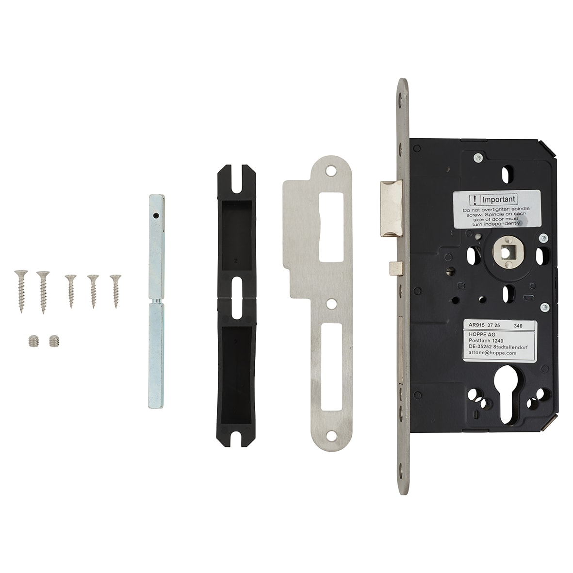 DIN Escape Sashlock - 88mm Case - 60mm Backset - Radius - Satin Stainless Steel - view 2