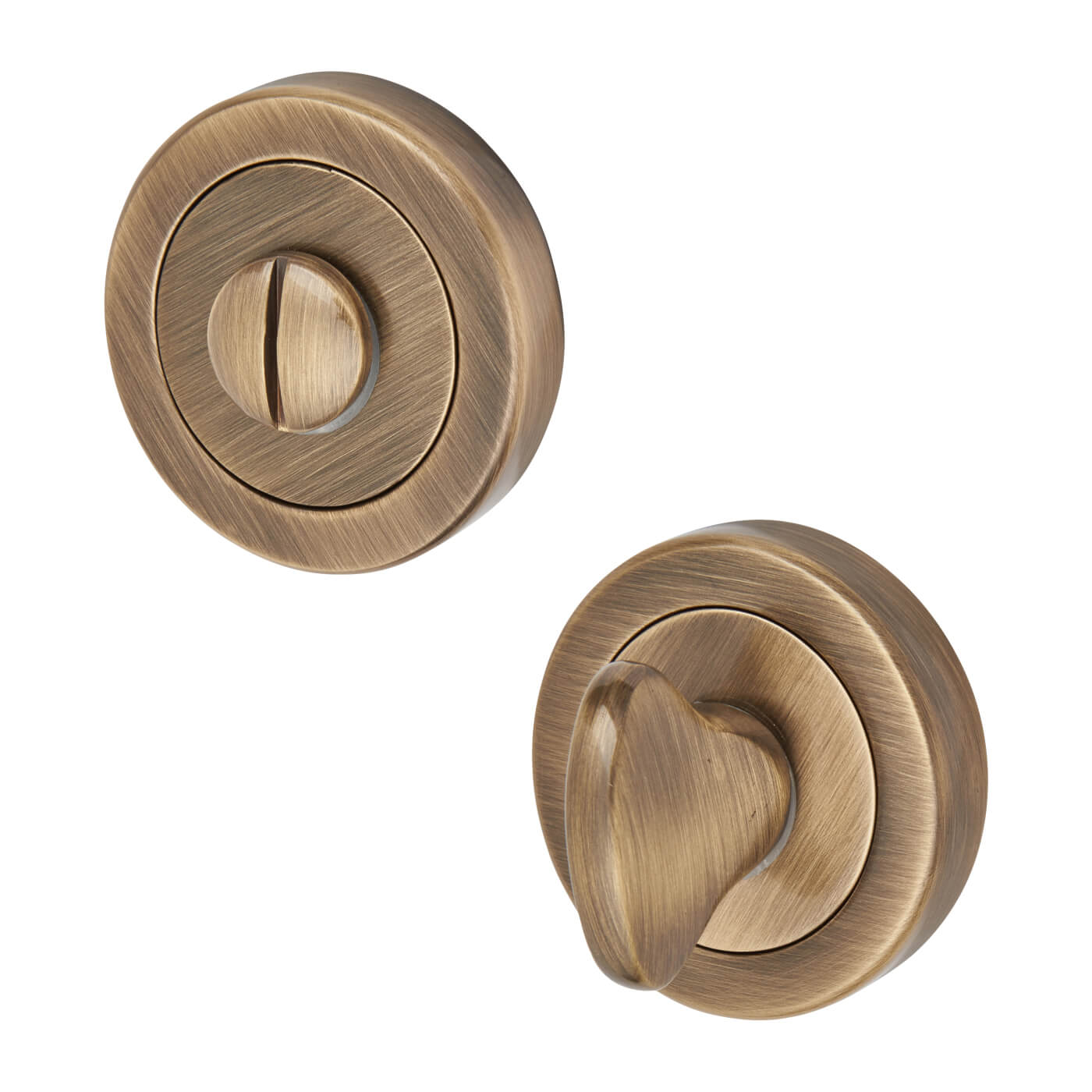 Bathroom Turn & Release - 48mm Diameter - Antique Brass - view 2