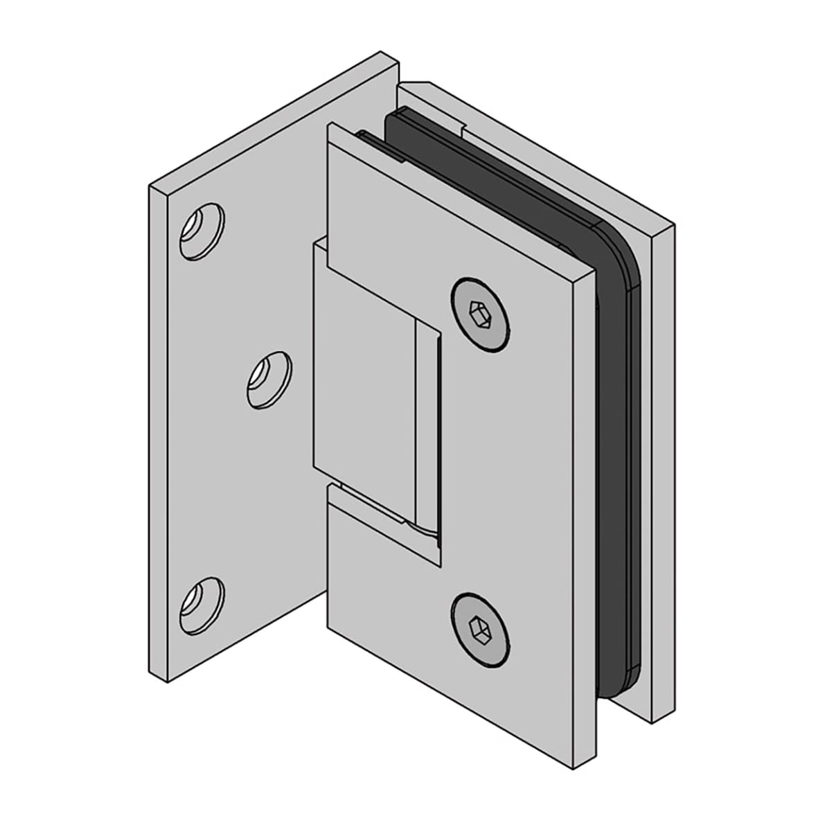 Bilbao Basic Glass to Wall Shower Hinge - Single Sided - 8-12mm Glass - Polished Chrome - view 4