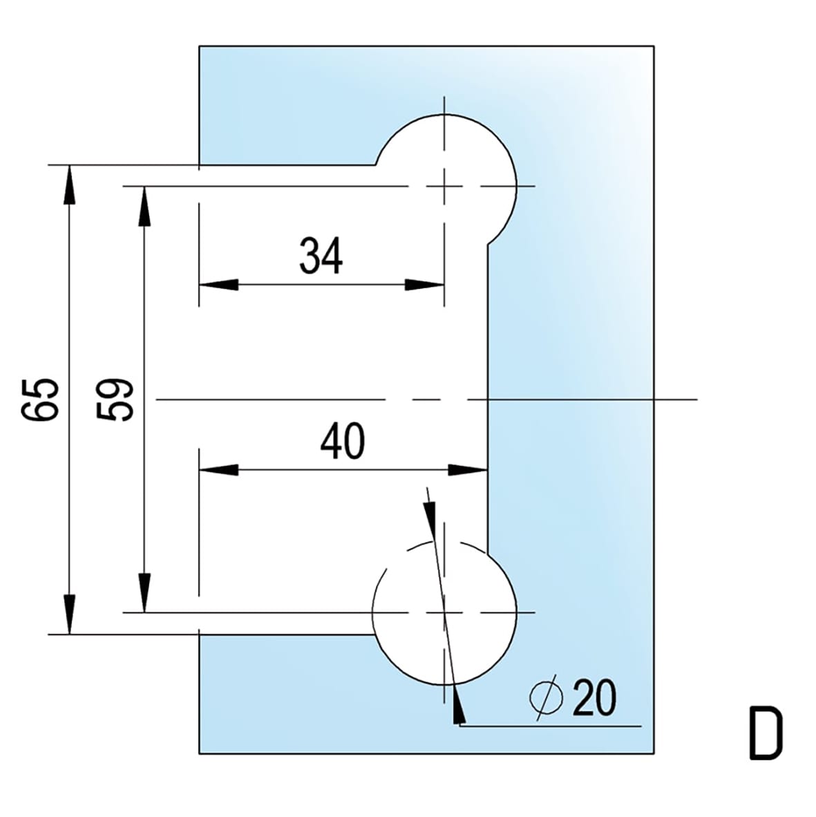 Bilbao Basic Glass to Wall Shower Hinge - Single Sided - 8-12mm Glass - Polished Chrome - view 6