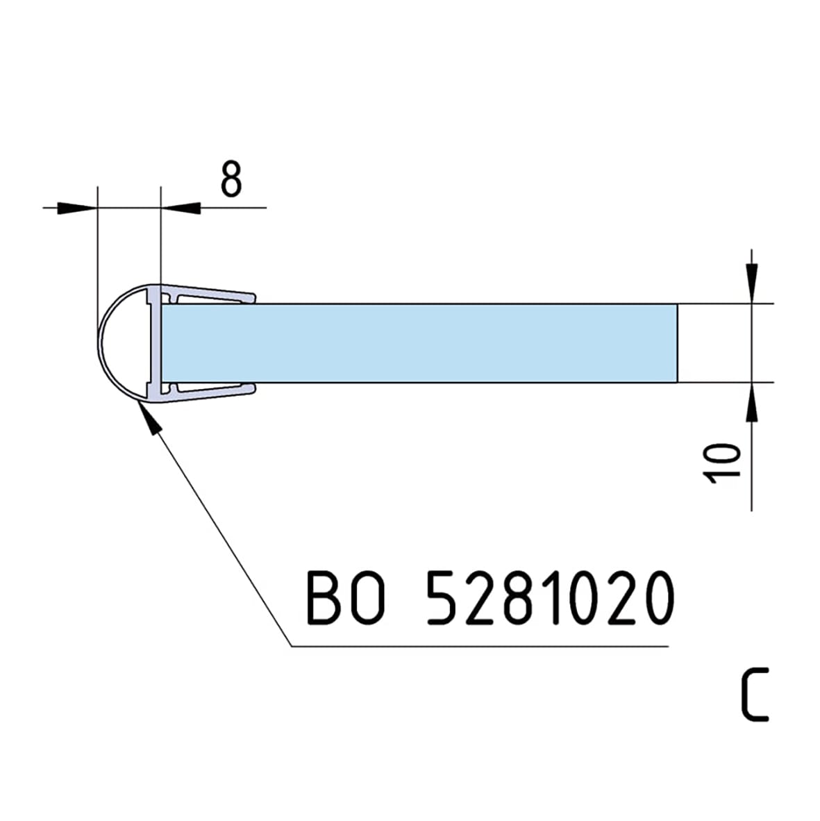 Bilbao Basic Glass to Wall Shower Hinge - Single Sided - 8-12mm Glass - Polished Chrome - view 7
