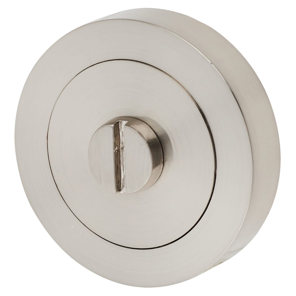 Brass Bathroom Turn & Release - 50mm Diameter - Satin Nickel - view 2