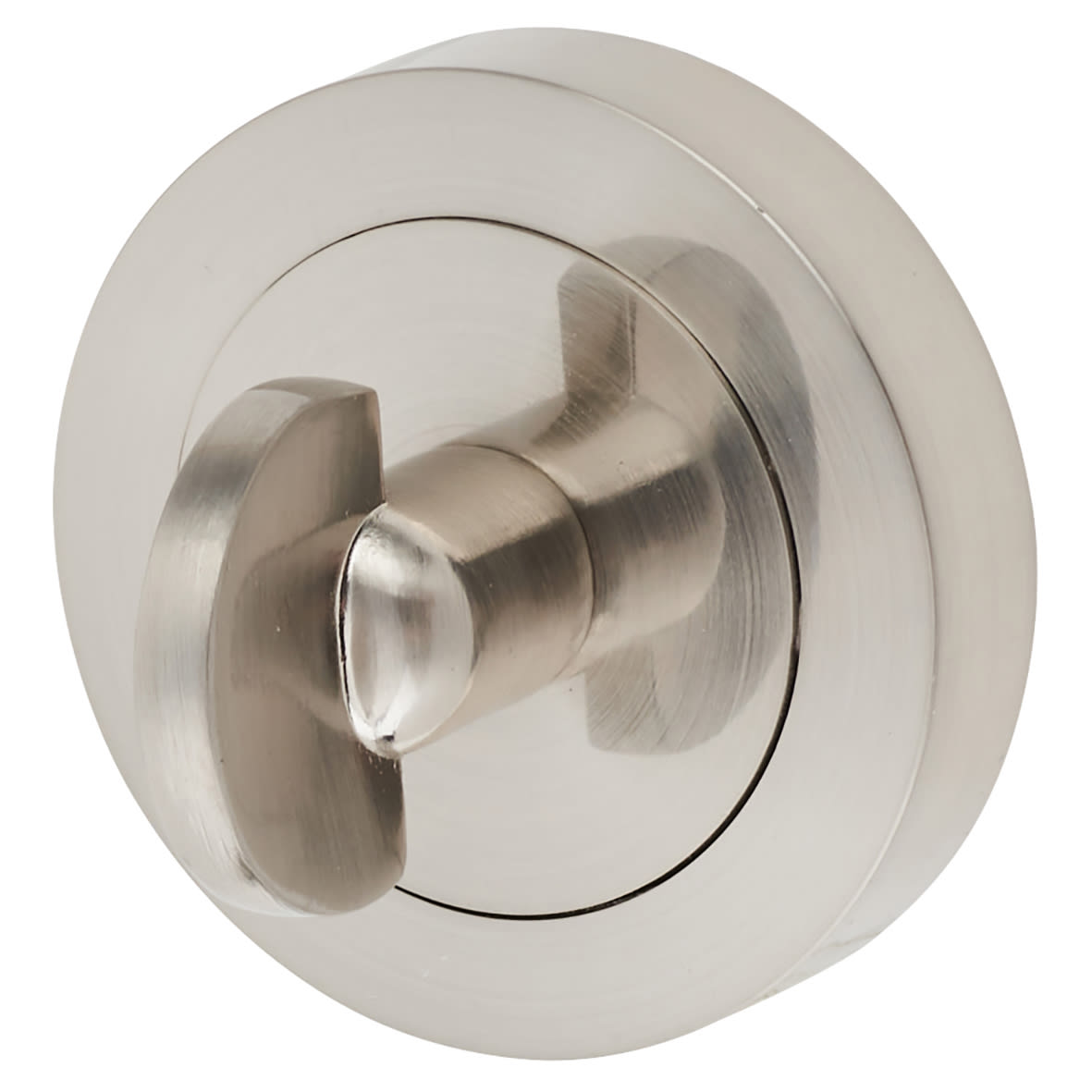 Brass Bathroom Turn & Release - 50mm Diameter - Satin Nickel - view 3