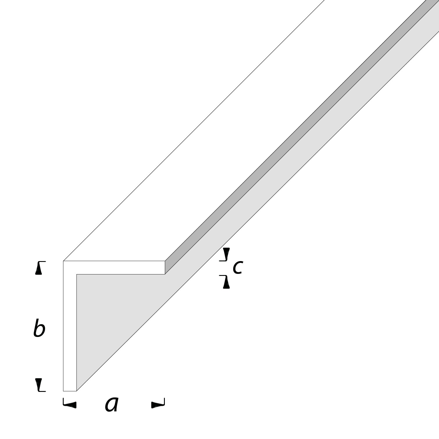 1000mm Plastic Angle - Unequal Sided - 40 x 10 x 2mm - White - view 3