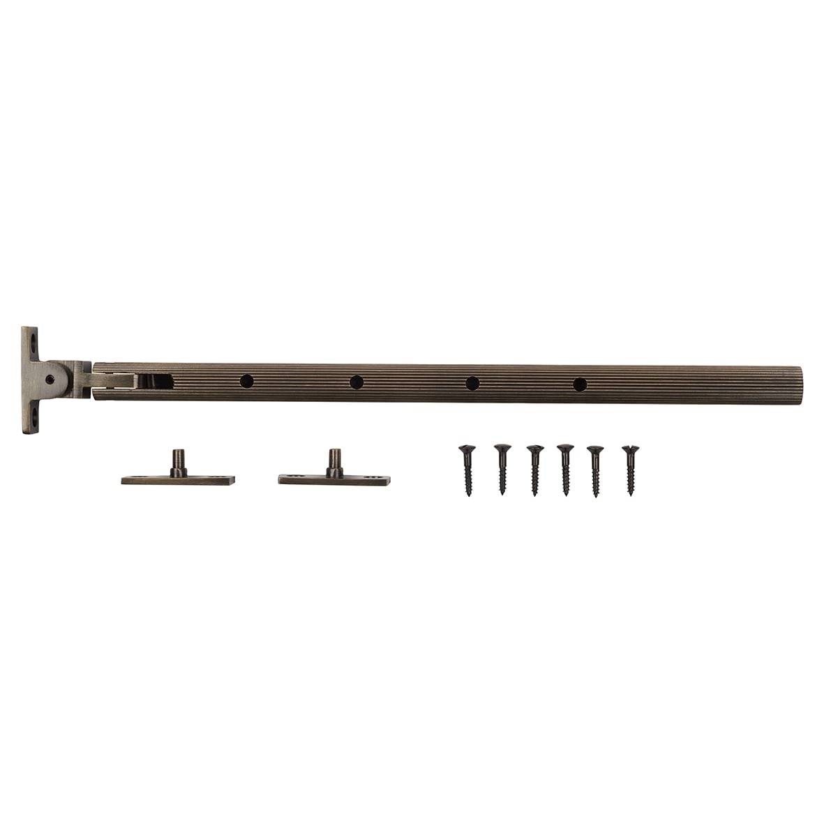 Knurled Projection Door Stop on Stepped Rose - 76mm Projection - Dark Bronze - view 5