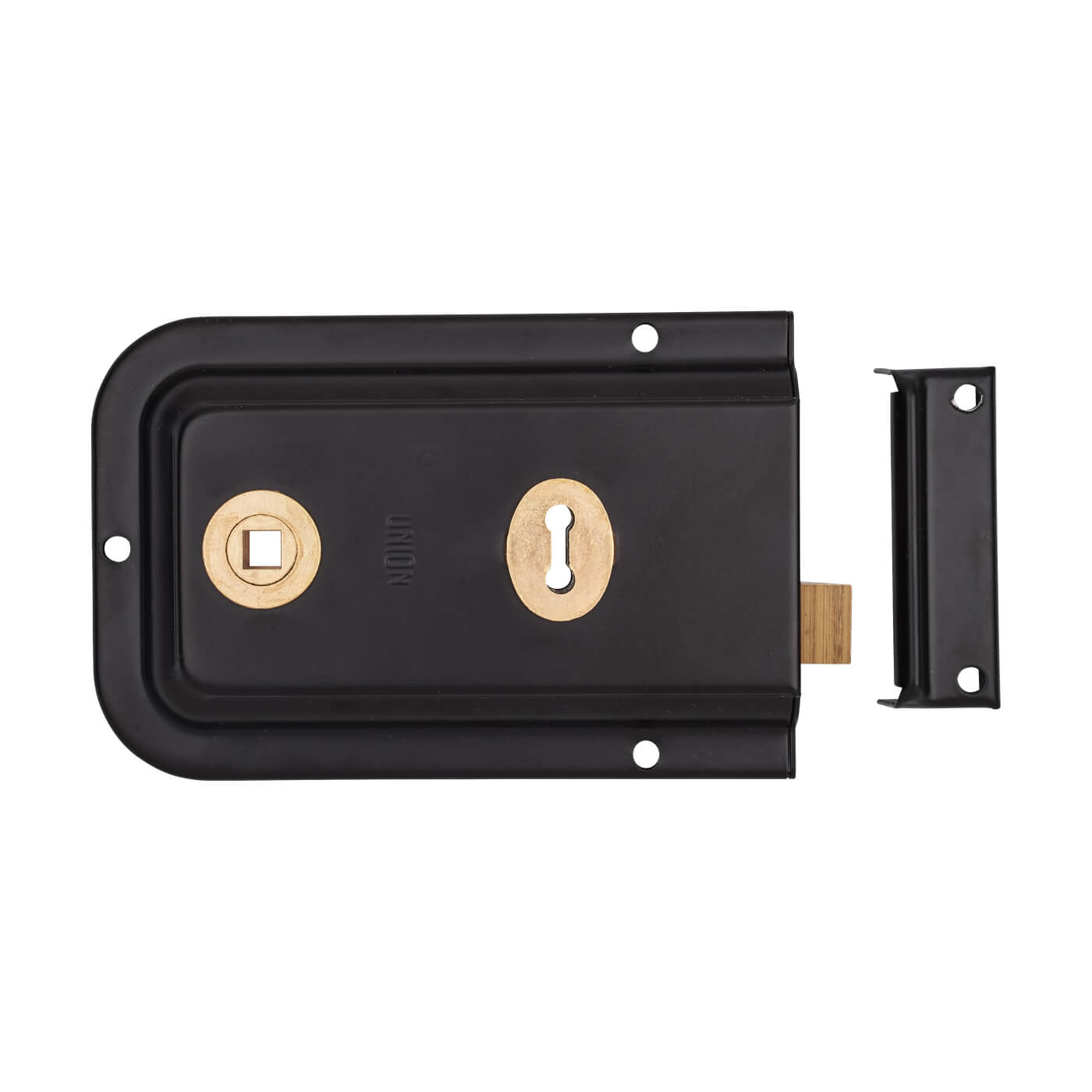 Rim Lock and Cover - 158 x 115mm - Pewter - view 4