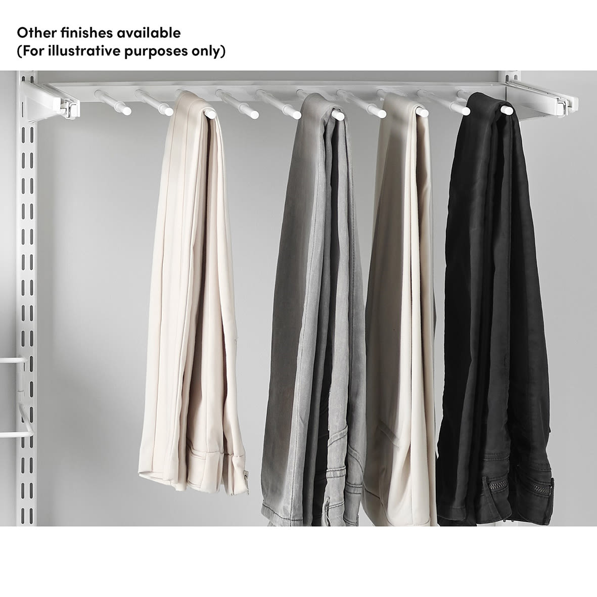 Top Track System - Click In Gliding Trouser Rack - 605 x 430 x 25mm - Graphite - view 2